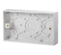 Click Polar PRW082 White Moulded 2 Gang 25mm Deep Pattress Box