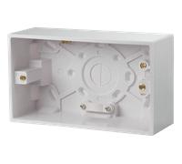 Click Polar PRW086 White Moulded 2 Gang 47mm Deep Pattress Box Fitted With Cable Restraint