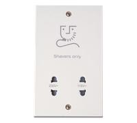 Click Polar PRW100 White Moulded Mounted Dual Voltage 115/230V Shaver Socket Outlet