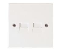 Click Polar PRW122 White Moulded Twin Telephone Master Socket Outlet