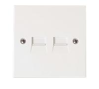 Click Polar PRW127 White Moulded Twin Telephone Secondary Socket Outlet