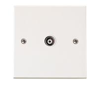 Click Polar PRW158 White Moulded Single Isolated Coaxial Socket Outlet