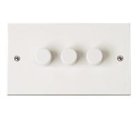 Click Polar PRW163 White Moulded PRW 3GANG 2WAY 100W LED DIMMER SWITCH
