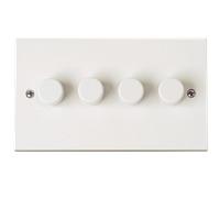 Click Polar PRW164 White Moulded PRW 4GANG 2WAY 75W LED DIMMER SWITCH