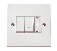 Click Polar PRW291 White Moulded 3A FCU With DP Switch & DP Fan Switch (Linked)