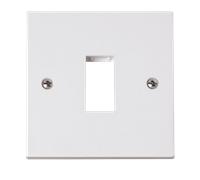 Click Polar PRW401 White Moulded 1 Gang Switch Plate With 1 Module Aperture