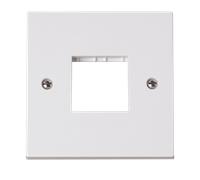Click Polar PRW402 White Moulded 1G Twin Aperture MiniGrid Unfurnished Front Plate