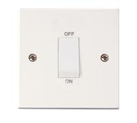 Click Polar PRW500 White Moulded 1 Gang 45A DP Switch (White Rocker)