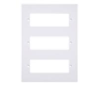 Click Polar PRW618 White Moulded 18 Module 3 Tier MiniGrid Unfurnished Plate & Yokes