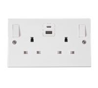 Click Polar PRW786 White Moulded 2G 13A TYPE A & C USB SKT 4.2A PRW