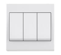 Click Polar PRW813 White Moulded 10AX 3 Gang 2 Way Wide Rocker Switch