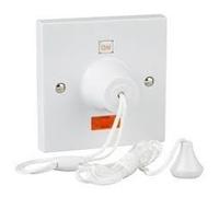 CLICK PRW211 50A Double Pole Pullcord Switch with Mechanical 'On/Off' & Neon
