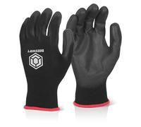 Click - PU COATED GLOVE BLACK LARGE - Black