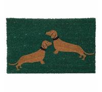 click & receive Doormat 40x60cm - Welcome Floor Entrance Mat - Natural Coir Door Mat with Non-Slip Back - Indoor Outdoor Use - Durable, Stylish Entry Mat (Dachshund Sausage Dogs)