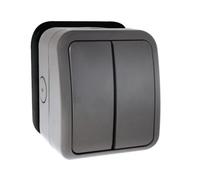 Click Scolmore Aquip Weatherproof Double Switch 2 Gang 2 Way Ip66 - Oa412Agu