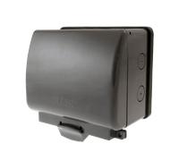 Click Scolmore Aquip Weatherproof Switched Double Plug Socket 13A 2 Gang IP66 - OA835T - OA036AG