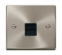 Click Scolmore Click Vpsc120Bk Deco 1 Gang Master Telephone Socket Satin Chrome
