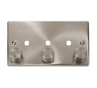 Click Scolmore Click Vpsc153Pl Deco 3 Gang Dimmer Plate Satin Chrome