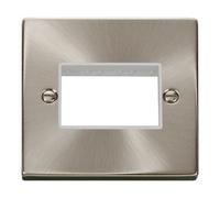 Click Scolmore Click Vpsc403Wh Deco 3 Module Satin Chrome Front Plate