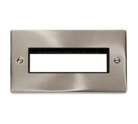 Click Scolmore Click Vpsc426Bk Deco 6 Module Satin Chrome Front Plate