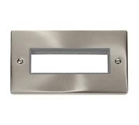 Click Scolmore Click Vpsc426Gy Deco 6 Module Satin Chrome Front Plate