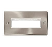 Click Scolmore Click Vpsc426Wh Deco 6 Module Satin Chrome Front Plate