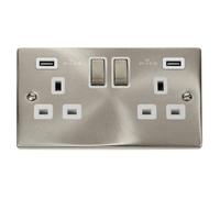 Click Scolmore Click Vpsc580Wh Deco 13A 2 Gang Usb Double Socket