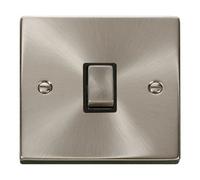 Click Scolmore Click Vpsc722Bk Deco 20A 1 Gang Switch Satin Chrome