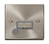 Click Scolmore Deco 13A Flex Outlet Fused Spur Unit - Satin Chrome Modern Switch Socket Vpsc550Gy