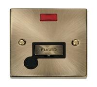 Click Scolmore Deco 13A Flex Outlet Neon Fused Spur Unit - Antique Brass - Vpab553Bk