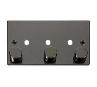 Click Scolmore Deco 3 Gang Dimmer Plate and Knob - VPBN153PL