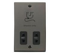 Click Scolmore Deco Dual Voltage 115-230V Shaver Socket - VPBN100BK