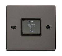 Click Scolmore Deco Fan Isolation Switch 10A 3 Pole Black Nickel - Vpbn520Bk