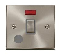 Click Scolmore Deco Flex Outlet Neon Switch 20A 2 Pole Satin Chrome - Vpsc523Gy