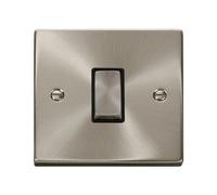 Click Scolmore Deco Plate Switch 1 Gang 2 Way 10A Satin Chrome - Vpsc411Bk