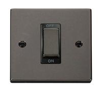 Click Scolmore Deco Switch 1 Gang 45A 2 Pole Black Nickel - Vpbn500Bk