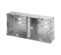 Click Scolmore Essentials 1+1 Dual 35MM K/O Galvanised Metal Back Box - WA099
