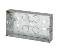 Click Scolmore Essentials 2 Gang 25MM K/O Galvanised Metal Back Box - WA094
