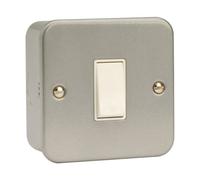 Click Scolmore Essentials Metal Clad 1 Gang 2 Way 10A Switch With Back Box - Cl011
