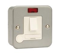 Click Scolmore Essentials Metal Clad 13A Fused Spur Switched Connection Unit With Neon - CL052