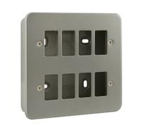 Click Scolmore Gridpro 8 Gang Front Plate With Surface Box