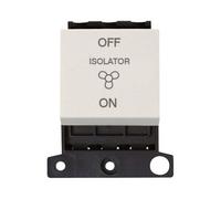 Click Scolmore Md020Pw Mini Grid 10A Triple Pole Fan Isolation Switch Module Polar White