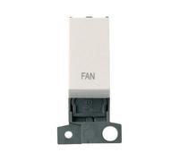 Click Scolmore Mini Grid 10A Double Pole Switch Module With Engraving Polar White