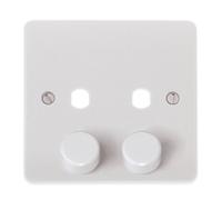 Click Scolmore Minigrid Double Dimmer Plate & Knobs 2 Gang White - Cma146Pl