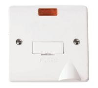 Click Scolmore Mode 13A 1 Gang Fused Spur With Neon Polar White - Flex Outlet, Modular Design - Cma053