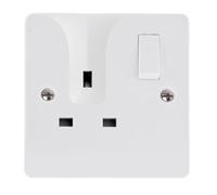 Click Scolmore Mode 13A 1 Gang Single Plug Socket With Locating Plug - White Cma735