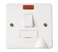 Click Scolmore Mode 13A 2 Gang Fused Spur Unit With Neon Switch Polar White Cma052 - Double Pole Modular Design