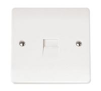 Click Scolmore Mode 45A 1 Gang Single Telephone Socket White Antimicrobial - Cma119