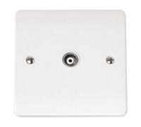 Click Scolmore Mode 45A Single Isolated Co-Axial Tv Socket Polar White - Antimicrobial, Cma158