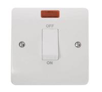 Click Scolmore Mode Cooker Rocker Switch With Neon 45A Polar White - Cma501